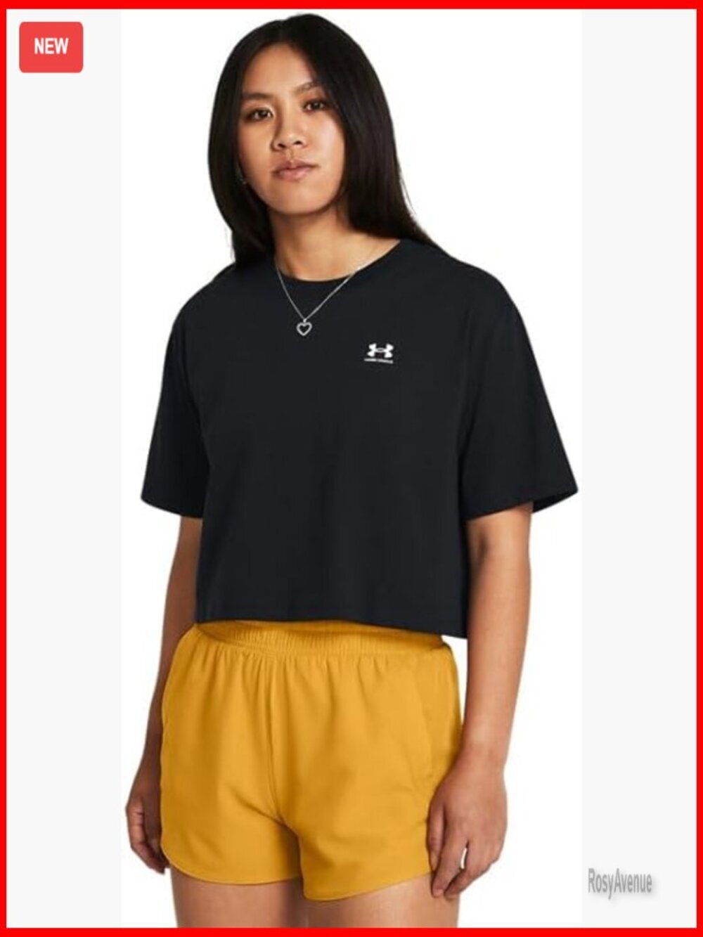 Cropped Short Sleeve T-Shirt, Cotton Polyester Blend, Regular Fit, Activewear
